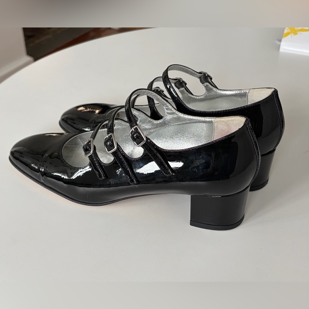 Carel Paris Black Kina size 38 Mary Jane black patent leather pumps - Picture 3 of 8